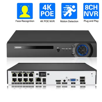XMEYE APP 4K 8MP 8-канальный Ultra HD POE NVR Видеомагнитофон H.265 NVR Система Безопасности P2P CCTV Сетевое Видеонаблюдение Видеомагнитофон
