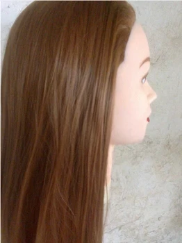 Бесплатная доставка! Голова манекена для волос, парик из ПВХ, дисплей и высокотемпературное волокно для волос, тренировочная головка для волос, долговечное использование