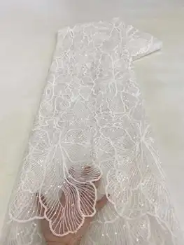 Горячая распродажа 2023 года, африканская кружевная ткань с блестками, высококачественная кружевная ткань, французская кружевная ткань, нигерийские кружевные ткани для пошива свадебных платьев