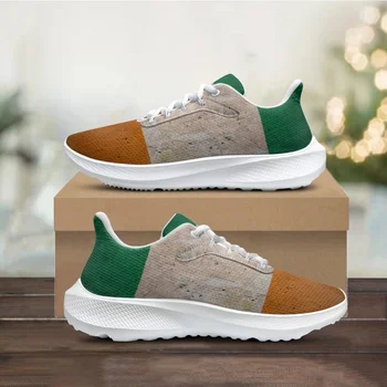 Женская обувь с Ирландским флагом, Брендовая Дизайнерская легкая дышащая обувь на плоской подошве, подарок ко Дню Святого Патрика, Модные прогулочные кроссовки 2023