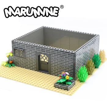 Кирпичи Marumine MOC Idea 100ШТ, 1x4 точки, дома, стены, строительные блоки, Кубические детали, совместимые с 15533 строительными аксессуарами