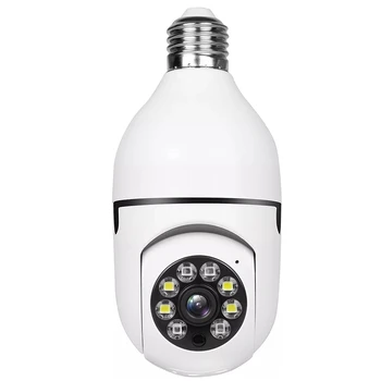 Лампа наблюдения E27 Wifi IP-камера Ночного Видения, Полноцветная, Автоматическое Отслеживание человека, 4-кратный цифровой Зум, Монитор безопасности