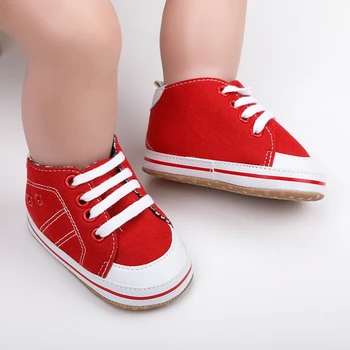 Модные повседневные кроссовки для малышей контрастного цвета, повседневная Милая детская обувь на плоской подошве, Парусиновая обувь для прогулок для новорожденных девочек и мальчиков
