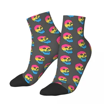Мужские носки до щиколотки Pan Flag LGBTQ Pride Унисекс в Уличном стиле с бесшовным Принтом Crazy Low Sock Подарок