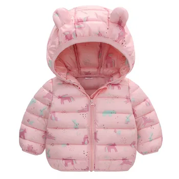 Новая стильная утепленная детская куртка с хлопковой подкладкой, детская одежда со шляпой, Зимняя детская хлопковая одежда с героями мультфильмов