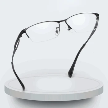 Оправа для очков из чистого титана для мужчин в деловом стиле, мужская модель, Титановые очки с вакуумным IP-электронным покрытием по рецепту