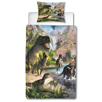 Постельное белье с динозавром MUSOLEI, Детские комплекты постельного белья с 3D принтом динозавра, пододеяльник с наволочкой