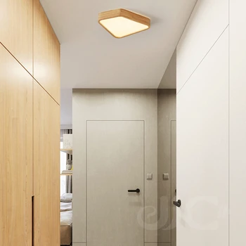 Потолочный светильник JJC log LED для спальни, квадратный светильник для интерьера из массива дерева, потолочный светильник log modern simple LED