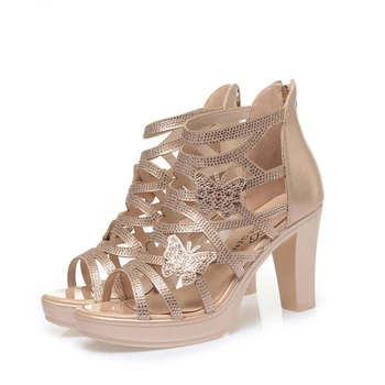 Сандалии, Женская обувь 2023, Летняя Женская обувь на высоком каблуке с отверстиями для дам, сандалии на каблуке sandalias de mujer
